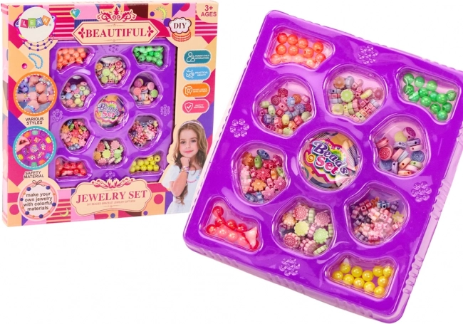 Sada korálků pro výrobu šperků DIY – květinky a přívěsky