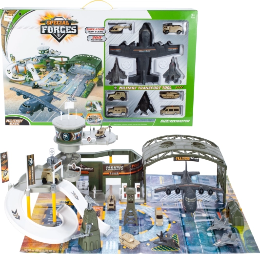 Vojenská základna s letadlem – dvoupatrový herní set