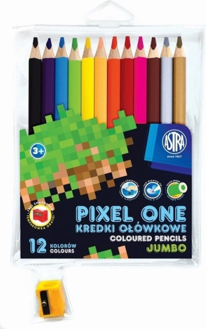 ASTRA pastelky pixel one jumbo 12 ks s ořezávátkem