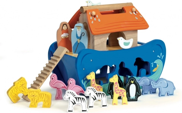 Le Toy Van arka Noemova – dřevěný vkládací sorter tvarů se zvířátky