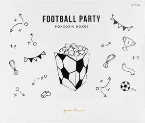 Papírové krabičky na popcorn Piłka (mix motivů) 7 × 7 × 12 cm