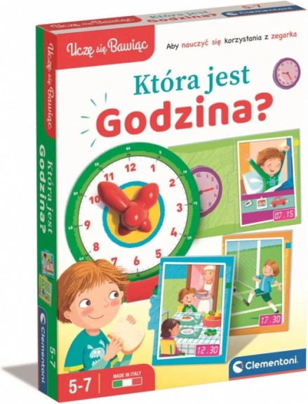 Vzdělávací hra puzzle: kolik je hodin? učení s hodinami CLEMENTONI