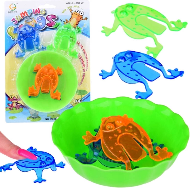 Hra dovednosti skákající žabky s miskou