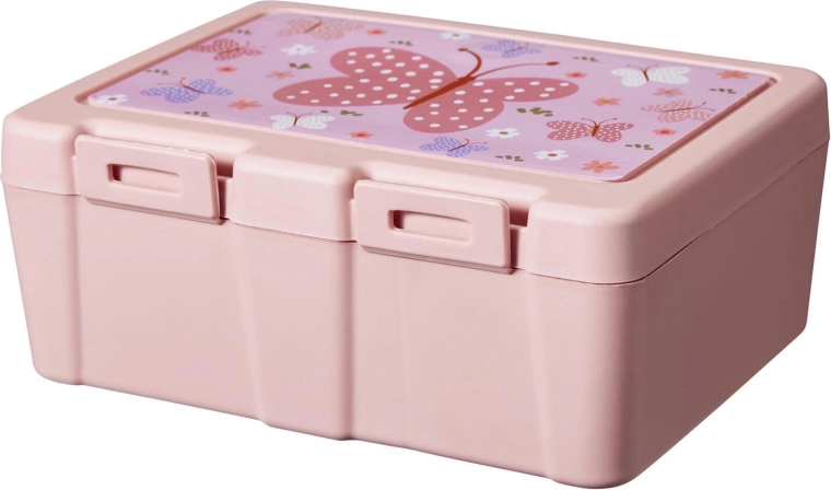 Dětský svačinový box s přihrádkou a příborem 18 × 13,5 × 7,5 cm - 1 kus