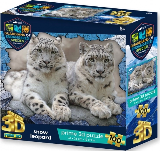 3D puzzle Sněžní leopardi 100 dílků