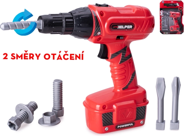 Dětská bateriová vrtačka 18 cm s obousměrným chodem a zvuky