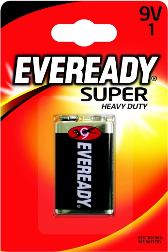 Energizer Eveready Super Heavy Duty 9V zinkovo-chloridová baterie 6F22
