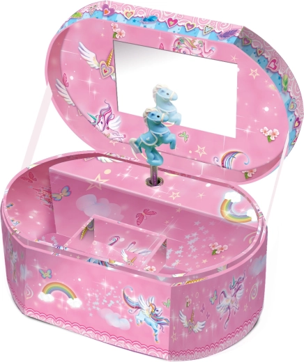 Šperkovnice s hudbou jednorožec – oválná