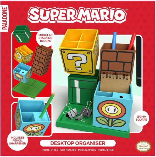Organizer Super Mario – modulární držák na tužky s ořezávátkem