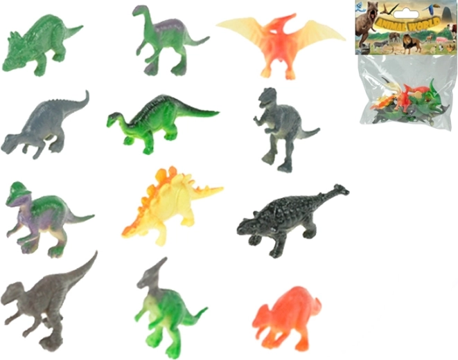 Sada dinosauřích figurek 5 cm, 12 druhů, 12 ks v sáčku