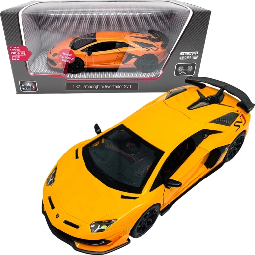 Kovový model 1:32 Lamborghini Aventador SVJ – oranžový
