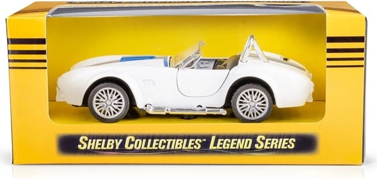 Shelby Cobra 1:32 bílé kovové autíčko s pull-back