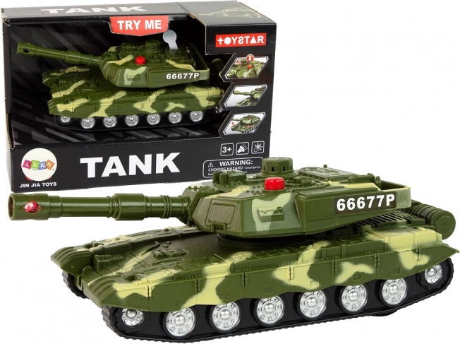 Tank Vojenský s Frikčním Pohonem Zvuk Světla