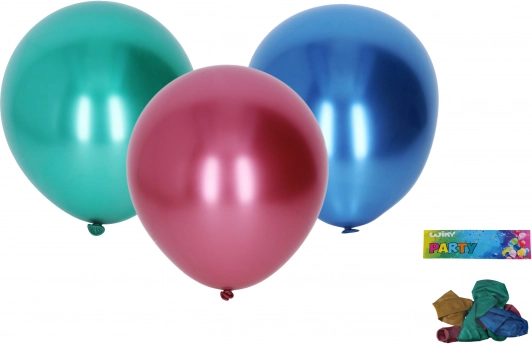 Nafukovací balonky 25 cm, sada 5 ks, chromové