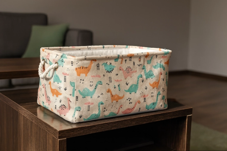 Textilní koš na hračky s dinosaury 30 × 40 × 21 cm