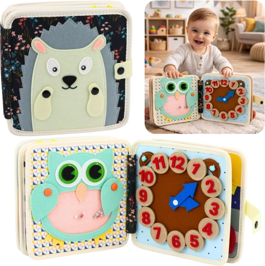 Textilní smyslová knížka z filcu Ježek – tichá kniha pro nejmenší