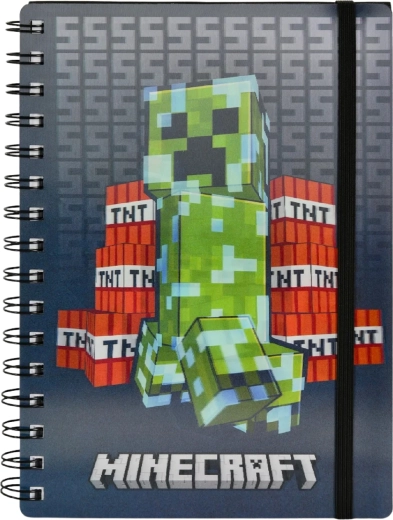 Spirálový zápisník Minecraft Creeper 3D A5 (80 listů)