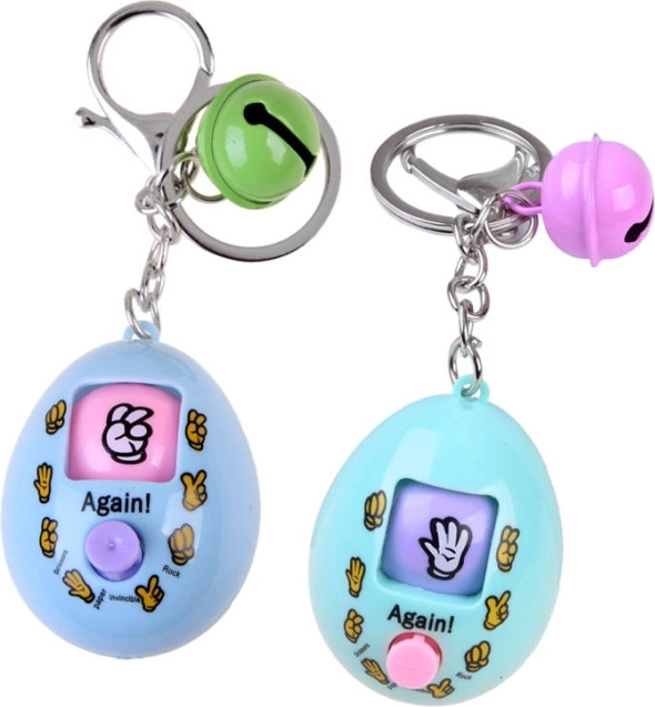 Elektronický přívěsek s hrou kámen–nůžky–papír ve tvaru vajíčka – Breloczek