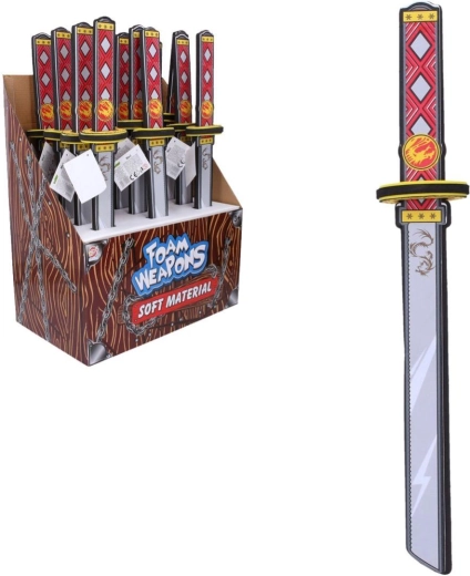 Měkký pěnový meč katana s potiskem 53 cm