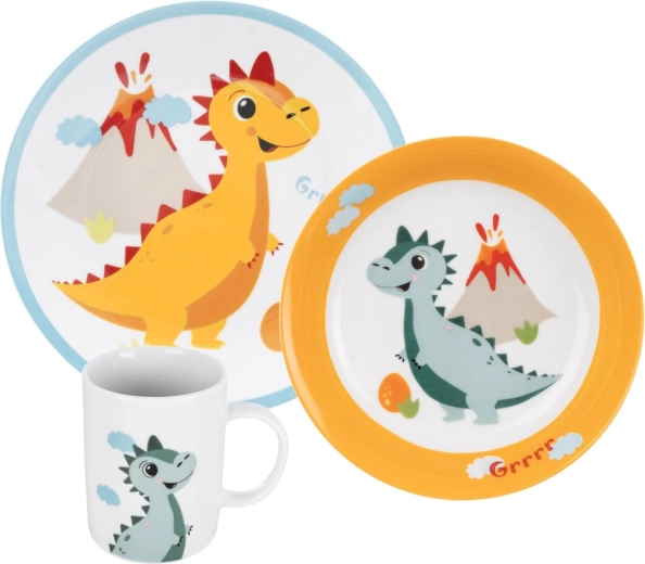Dětská jídelní sada dino kulatá 3 ks