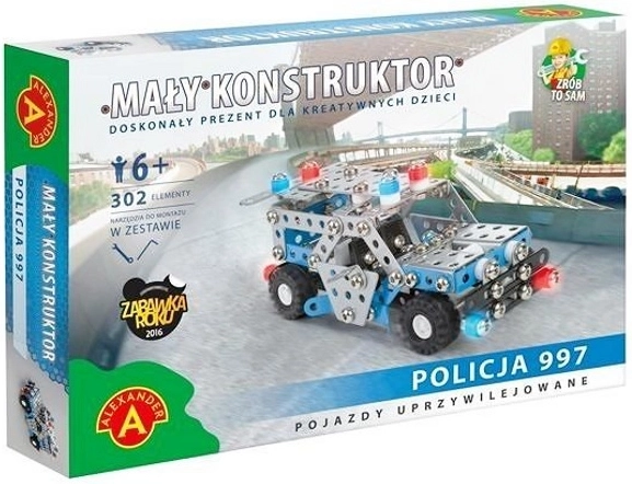 Mały Konstruktor Policie – stavebnice kovového policejního vozu
