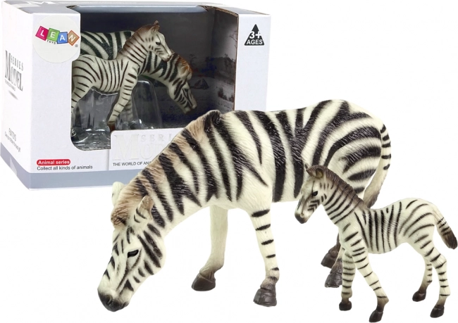 Sada 2 figurek zebra s mládětem – série Zvířata světa