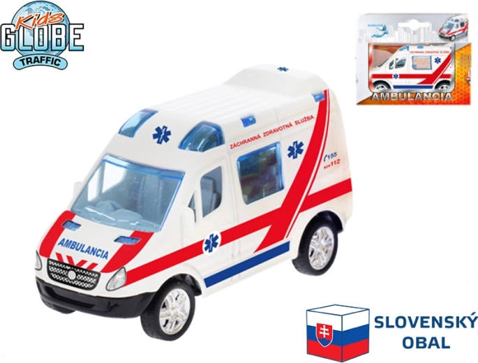 Kids Globe Traffic slovenská sanitka s pohonem na zpětný chod 8 cm