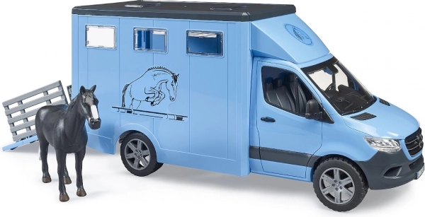 Bruder mercedes‑benz sprinter přepravník koní s figurkou