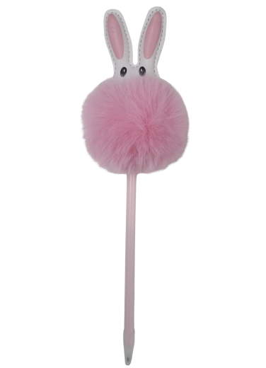Kuličkové pero se zajíčkem a bambulkou 17 cm - 1 kus