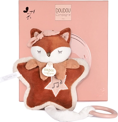 Doudou dárková sada plyšová liška Mina s hracím strojkem 16 cm