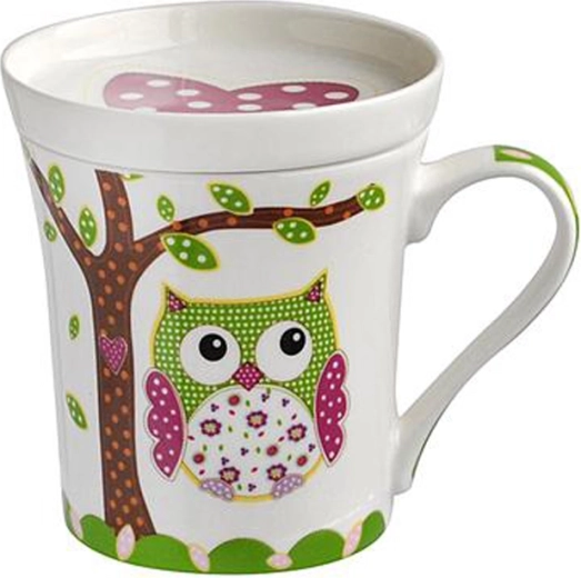 Keramický hrnek s podšálkem na čaj Toro 270 ml sova