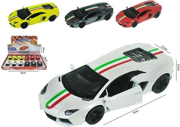 Model auta Lamborghini Aventador s pull-back pohonem 13 cm - 1 kus