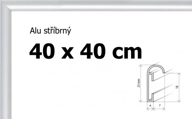 Hliníkový rám stříbrný 40x40 cm