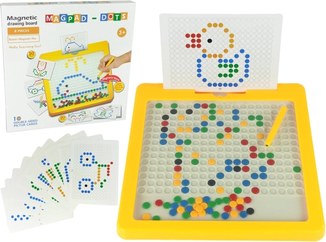 Magnetická tabule se 100 korálky – žlutá