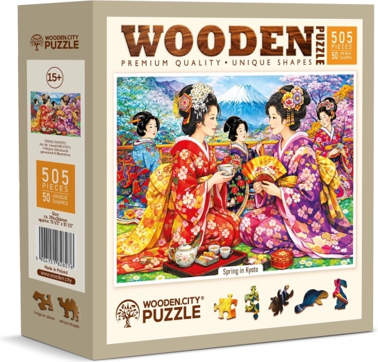 WOODEN CITY dřevěné puzzle Jaro v Kjótu, 505 dílků