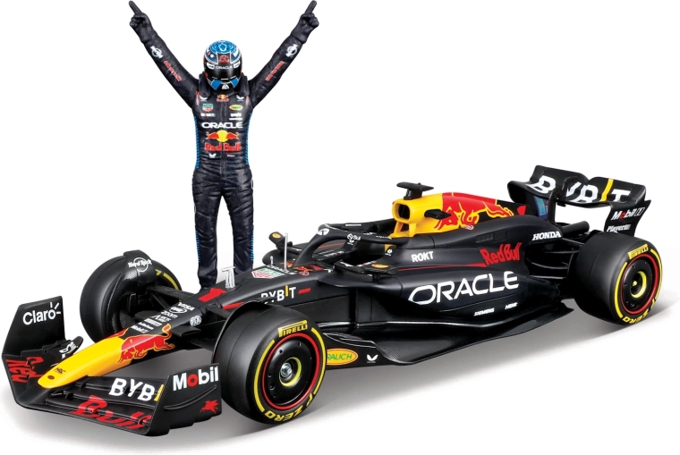 Bburago model Formule 1 Oracle Red Bull Racing RB20 2024 s figurkou Max Verstappen 1:24