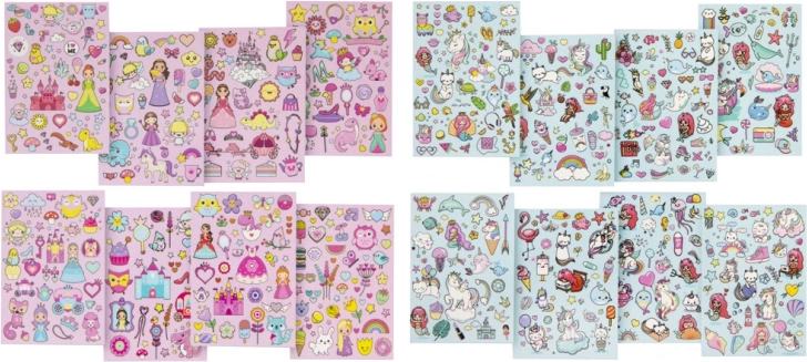 Kniha třpytkových samolepek Jednorožec a mořská víla (A5)