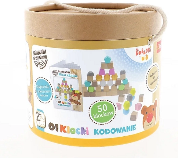 Dřevěné kostky pro kódování Bobaski i Miś