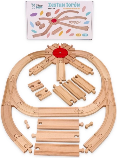 Dřevěná sada kolejí 37 dílů Adam Toys