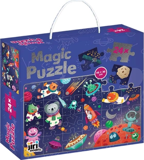 Třpytivé puzzle v krabičce Vesmír