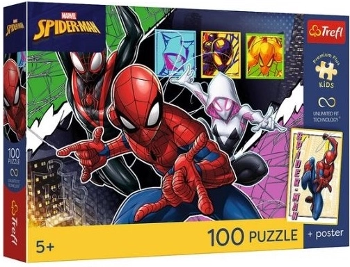 Dětské puzzle Premium Plus Kids hrdinský pavouk 100 dílků