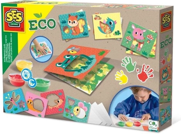 SES Creative eco malování prsty se šablonami zvířat