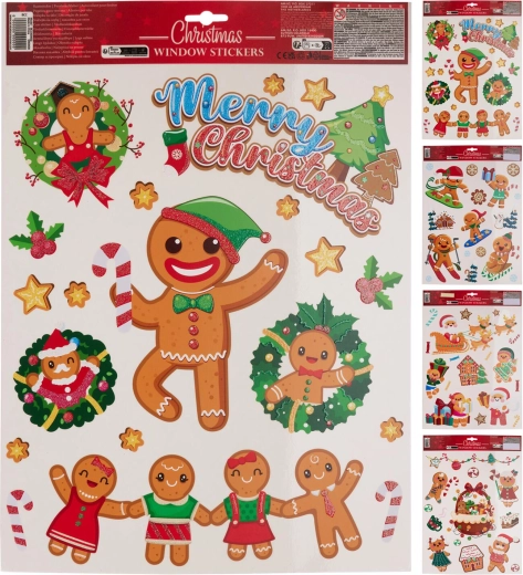 Třpytivá okenní dekorace z polypropylenu, mix motivů