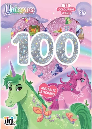 Metalické samolepky a omalovánky jednorožci (100+ ks)