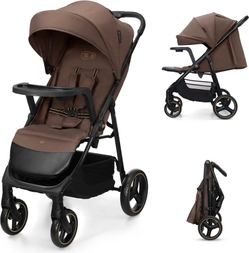 Kinderkraft sportovní kočárek Trig 3 s pultíkem tray velvet mocca