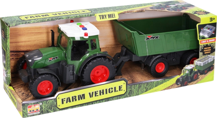 Traktor s vlečkou se světelnými a zvukovými efekty 42 cm