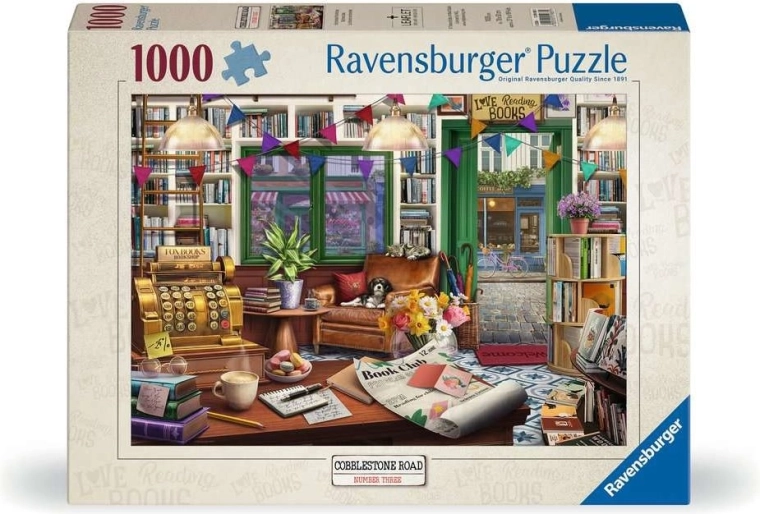 Ravensburger puzzle Cobblestone Road 3: Kouzelné knihkupectví 1000 dílků