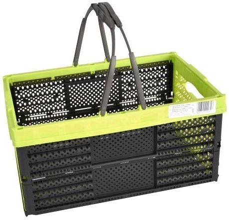 Skládací nákupní košík se 2 držadly 16 l, 40 × 27 × 20 cm - mix barev