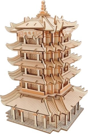 Dřevěné 3D puzzle Yellow Crane Tower