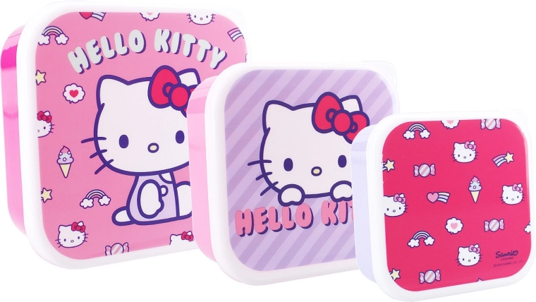 Hello Kitty svačinové boxy Fresh Bites 3v1, 12 cm